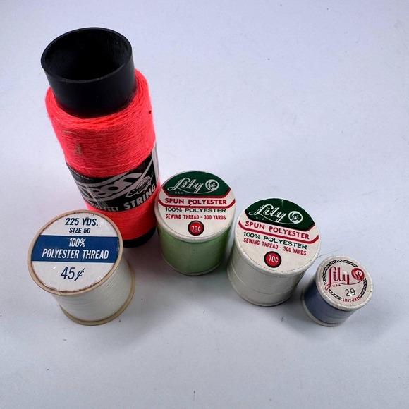 Other - Vintage Lily Thread Lot New Polyester Cotton Sewing Spools Mixed